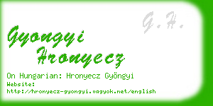 gyongyi hronyecz business card