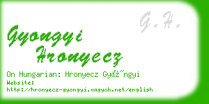 gyongyi hronyecz business card